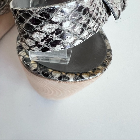 Dknyc Nikki Reptile Leather Platform Wedge Shoes - Picture 6 of 11